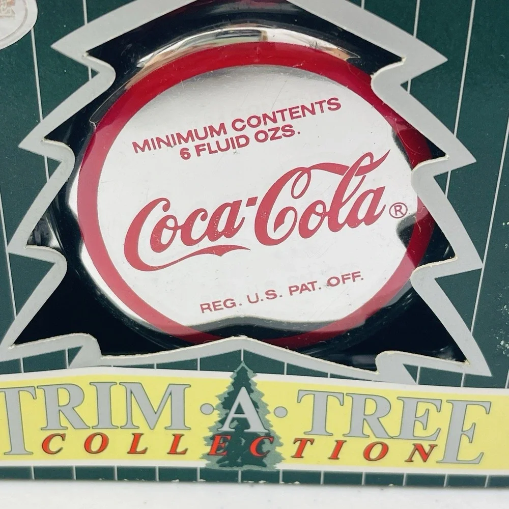 Vintage Coca Cola Ornament Bottle Cap Santa Trim a Tree Collection 1994